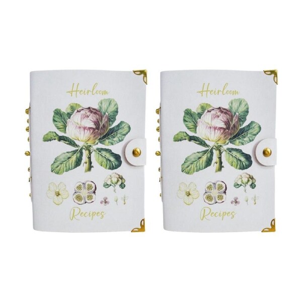 2PK LVD Leather Heirloom Recipes Writing Notebook Journal 13x18cm