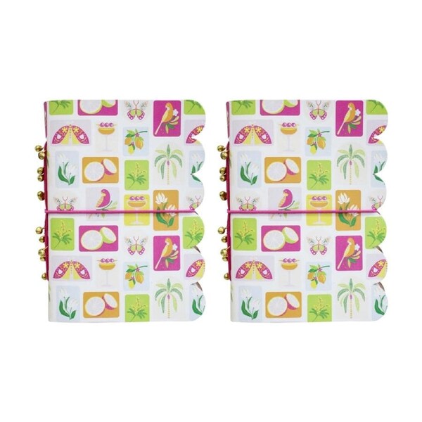 2PK LVD Summer Themed Colourful Leather Writing Notebook Journal 13x18cm