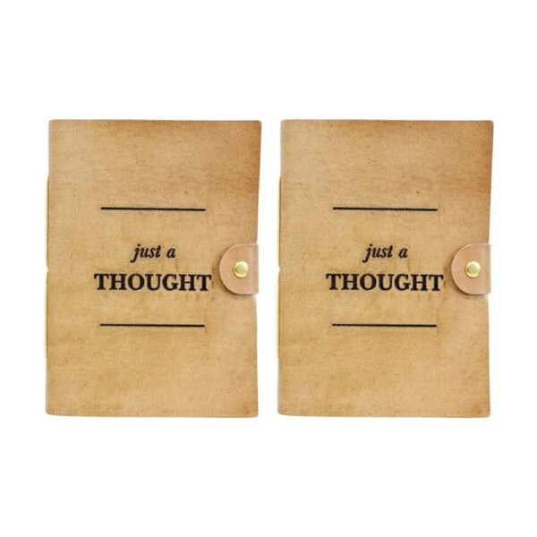 2PK LVD Brown Leather Just A Thought Writing Notebook Journal 13x18cm