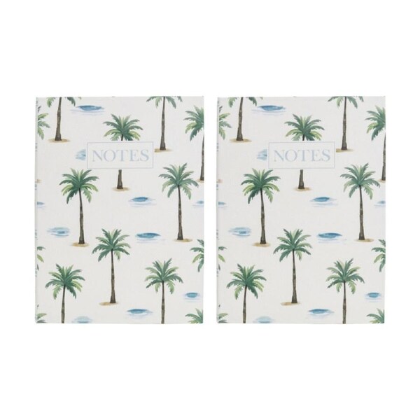 2PK LVD Textured Cover Notebook Journal W/ Large Palms 29x21.5x2cm