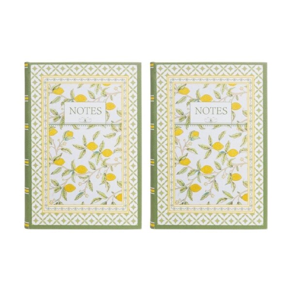 2PK LVD Textured Cover Notebook Journal W/ Medium Lemons 21.5x15x2cm