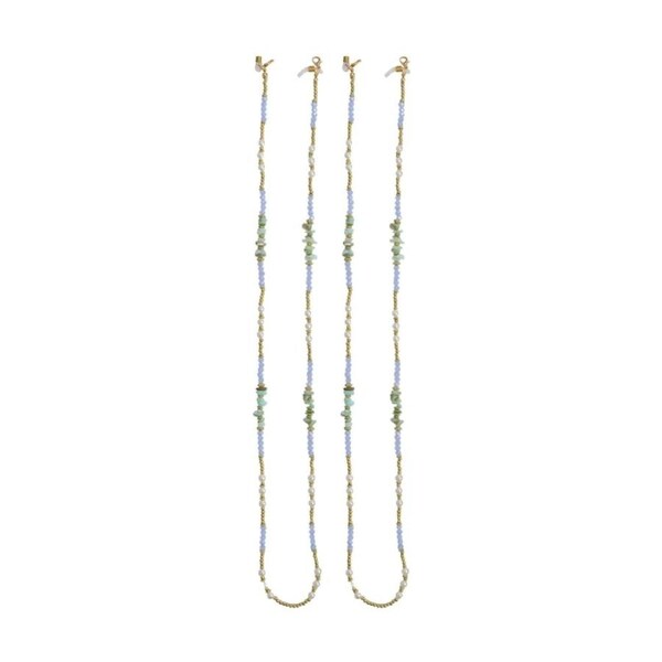 2PK LVD Multicoloured Shell/Beaded Sunglasses/Glasses Chain 80cm Assorted