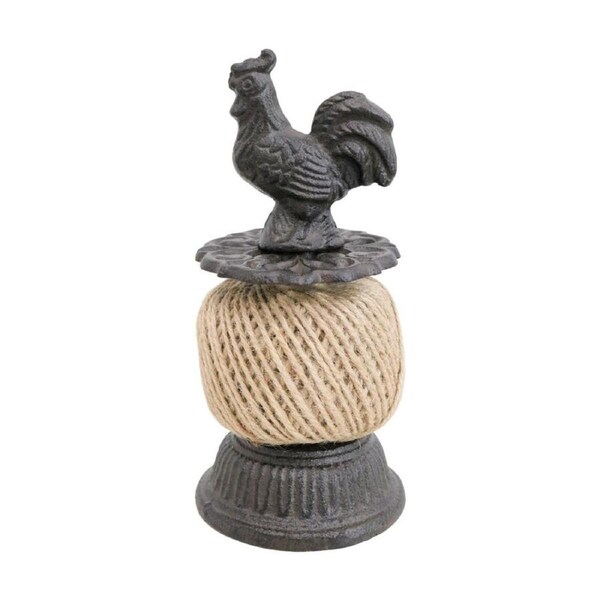LVD Rooster String Holder Cast Iron Farmhouse Decor 9x9x20cm