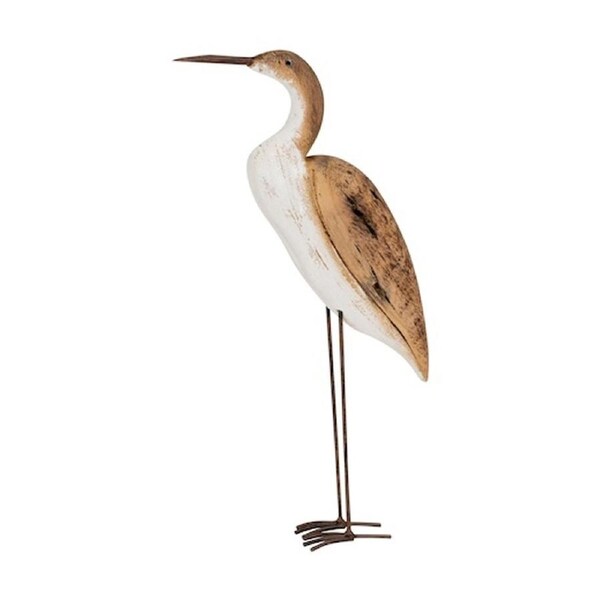 Medium Wading Bird Indoor/Outdoor Timber Decor Ornament 40.5x20x7.5cm