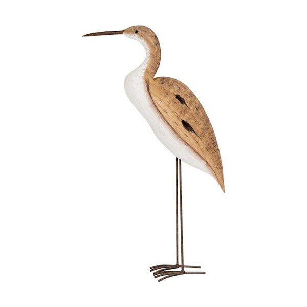 Large Wading Bird Indoor/Outdoor Home Timber Decor Ornament 50.5x25x9cm