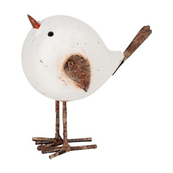 Timber White Bird Indoor/Outdoor Home Decor Ornament Figurine 10.7x9x6cm