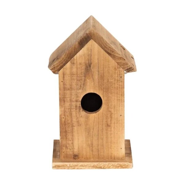 Rustic Outdoor Timber Wall-Mount Bird House Garden Decor 26.5x15x15cm