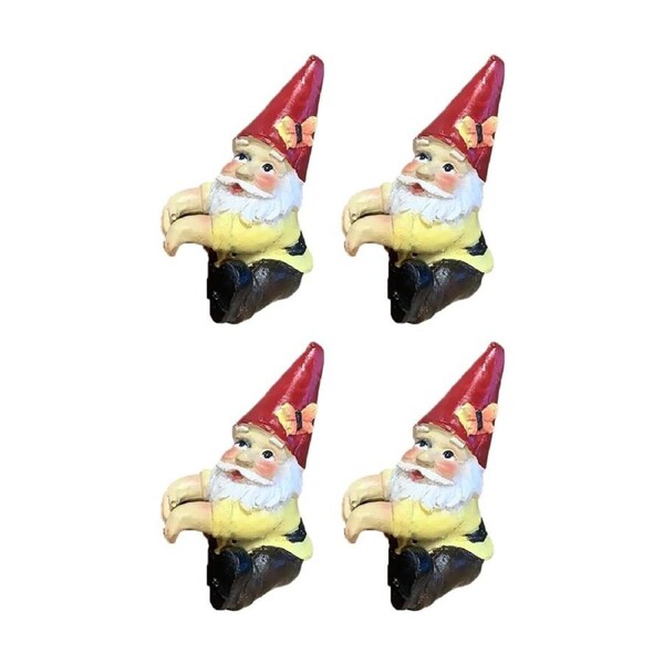 4PK Indoor/Outdoor Garden Gnome Plant Pot Sitter Decor 9x6x5cm Assorted