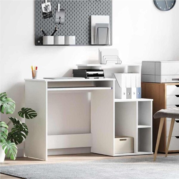 Desk with Drawer White 120,5 x 44 x 88,5 cm Engineered Wood vidaXL
