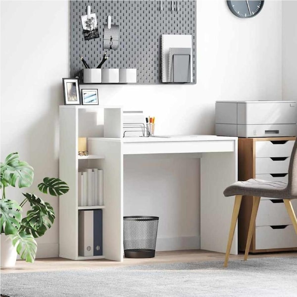 Desk with Shelf White 100 x 40 x 90 cm Engineered Wood vidaXL