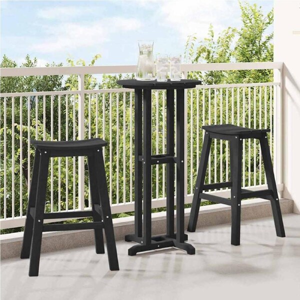 Bar Stool 2 pcs Black 52 x 43 x 73,5 cm HDPE vidaXL