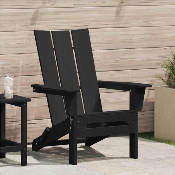 Folding Adirondack Chair Black 80.5 x 74.5 x 92 cm HDPE vidaXL
