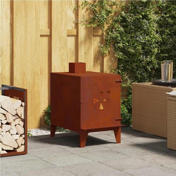 Camping Stove 35x50x60 cm Corten Steel vidaXL