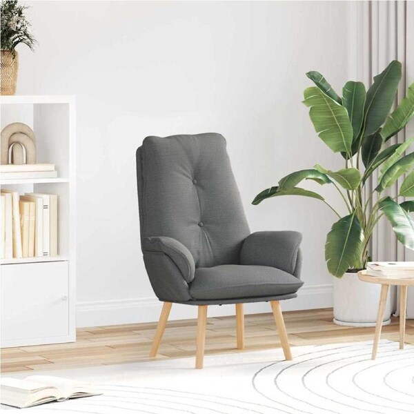Armchair Dark Grey 69 x 74 x 93 cm Fabric and Plywood vidaXL