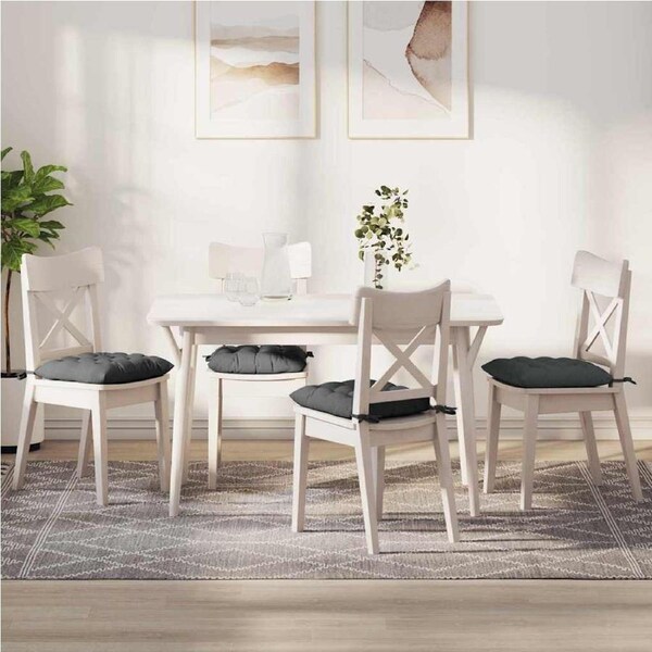 Seat Cushions 4 pcs Dark Grey 40 x 40 x 6 cm Fabric vidaXL
