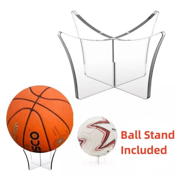 Acrylic Display Case for Super Netball Memorabilia with Holder Dust Proof Glue Free Ball not included