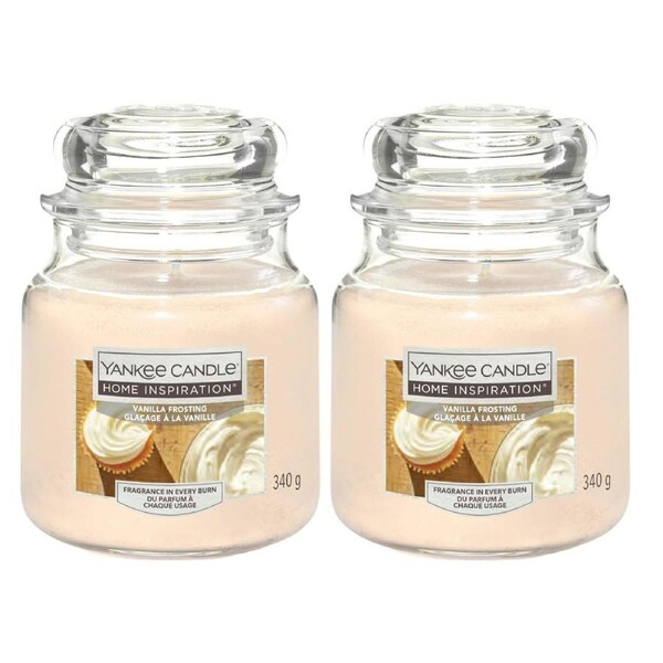 2 x Yankee Candle 340g 12oz Vanilla Frosting Scented Candle Medium Jar