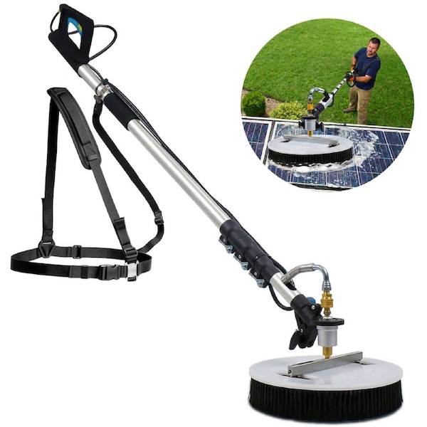 Jet-USA 5.5m Telescopic Rotary Surface Cleaner Brush for Solar Panels, Walls, Windows, M22 Pressure Washer Connection