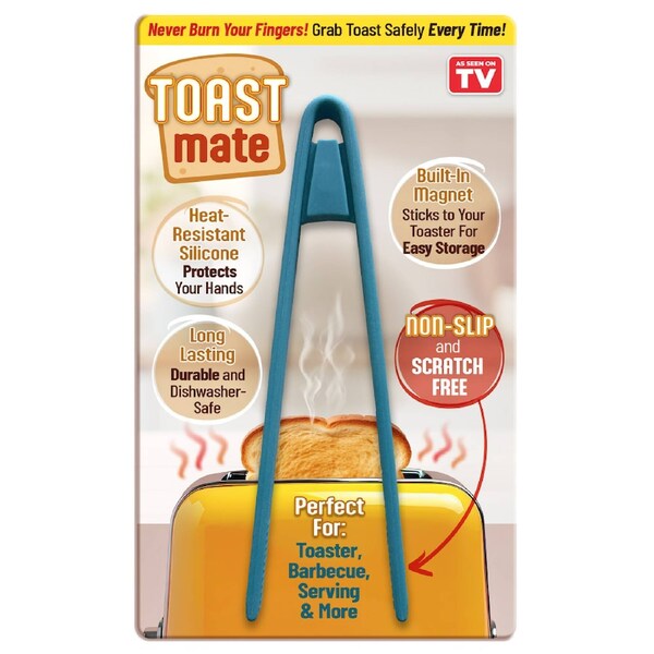 Toast Mate Serve and Cook and Grab Toast with Ease Premium Heat-Resistant, Non-Slip Silicone Tongs
