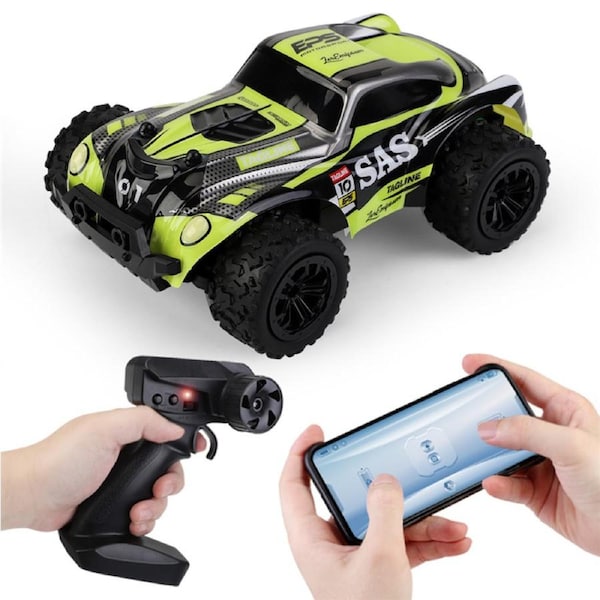 HOLALA 1:20 Scale Rechargeable Remote Control Car High Speed RC Toy for Kids-Green