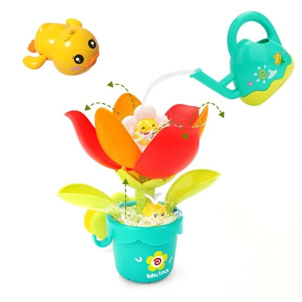 HOLALA Pop-up Sunflower Bath Set with Watering Can & Swimming Ducks
