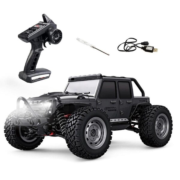 HOLALA 1:16 Scale 2.4GHz RC Car 38KM/H 4WD Off-Road with LED Headlight-Grey