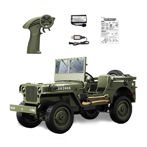HOLALA 1:10 Scale RC Jeep Rock Crawler 4WD Off-Road with Linked Lights