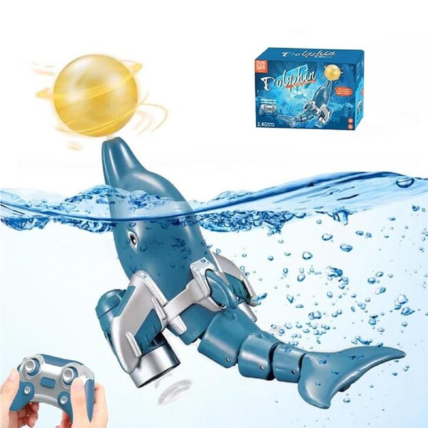 HOLALA 2.4GHz RC Dolphin Kids Toy with Ball Rotation Trick for Pool