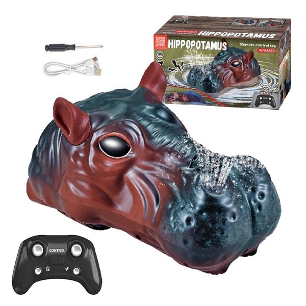 HOLALA 2.4GHz Waterproof RC Hippo Simulated Animal with Water Spray