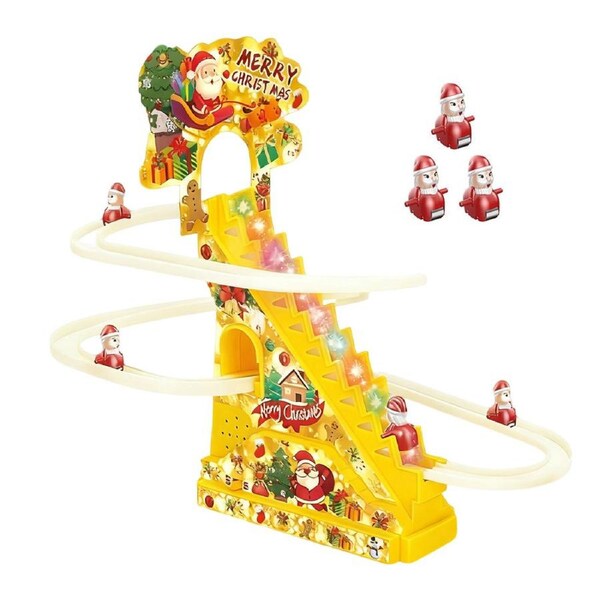 HOLALA Electric Santa Climber LED & Music Slide Toy for Kids-Yellow