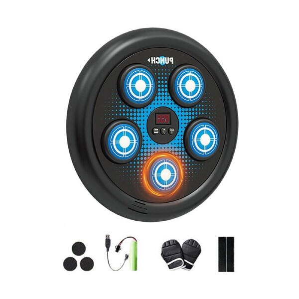 HOLALA Bluetooth Music Boxing Target Wall-Mounted with Gloves-Blue