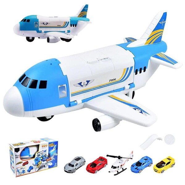 HOLALA Air Transport Set with 4 Cars and Helicopter for Ages 3+