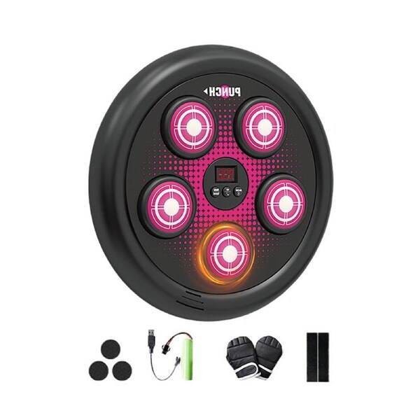 HOLALA Bluetooth Music Boxing Target Wall-Mounted with Gloves-Pink
