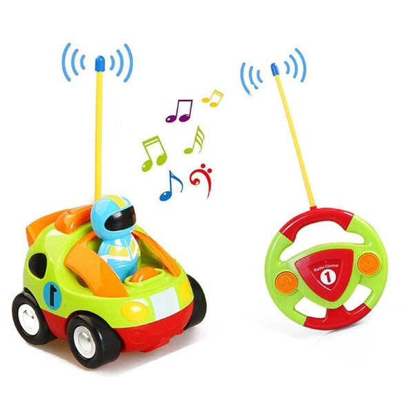 HOLALA Remote Control Cartoon Car with Light & Sound for Kids 18 Months+-Green