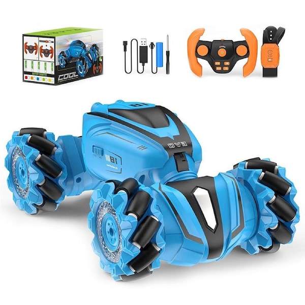 HOLALA 4WD Transformable RC Car with Gesture Control for Kids-Blue