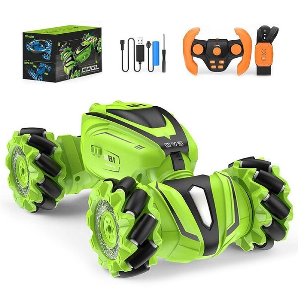 HOLALA 4WD Transformable RC Car with Gesture Control for Kids-Green