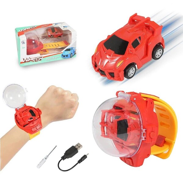 HOLALA Watch-Controlled 2.4GHz RC Car Rechargeable for Kids-Poison Red