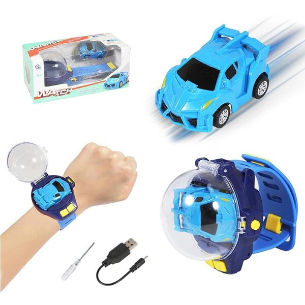 HOLALA Watch-Controlled 2.4GHz RC Car Rechargeable for Kids-Poison Blue