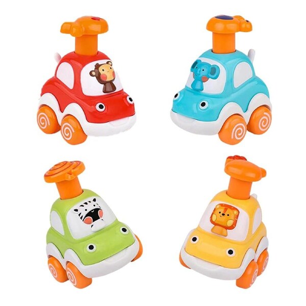 HOLALA 4 Pcs Baby Wind-Up Toy Cars for 18 Months+ -Set C