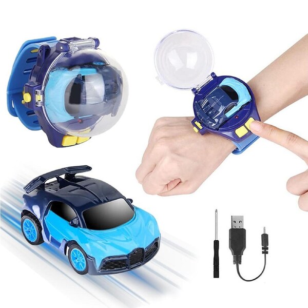 HOLALA Watch-Controlled 2.4GHz RC Car Rechargeable for Kids-BGT Blue
