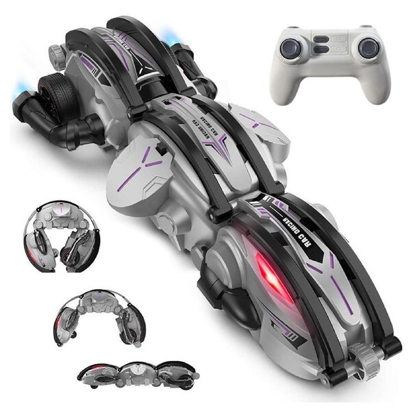 HOLALA RC Stunt Snake 360 Degree Roll & LED Lights for Boys-Black