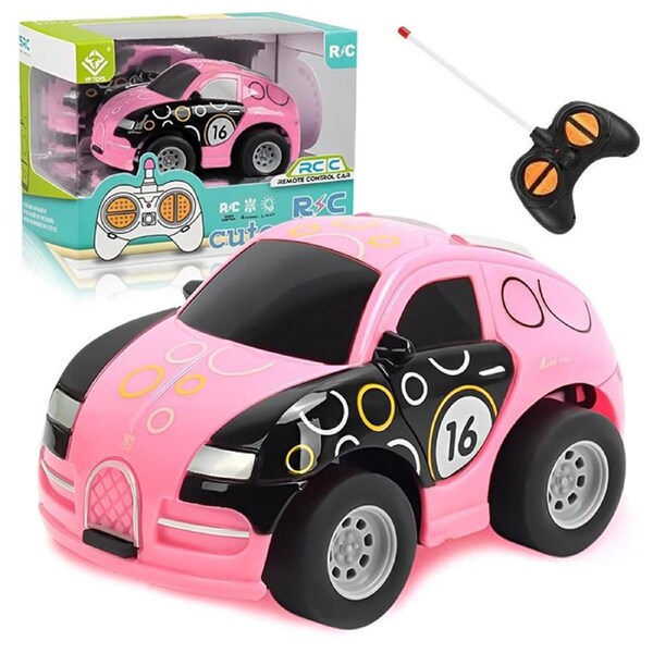 HOLALA Mini Remote Control Car Battery-Powered Christmas Gift for Kids-Pink