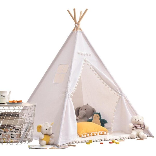 HOLALA Kids Teepee Tent Washable Playhouse-BallWhite