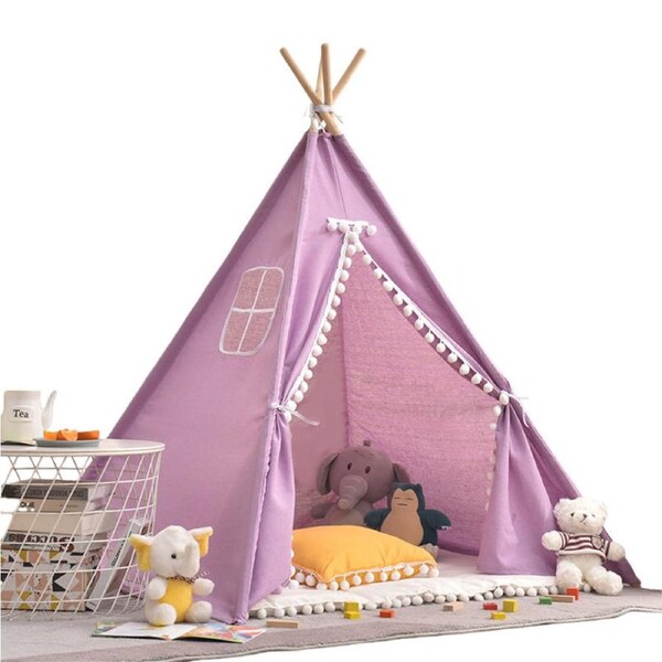 HOLALA Kids Teepee Tent Washable Playhouse-BallPurple