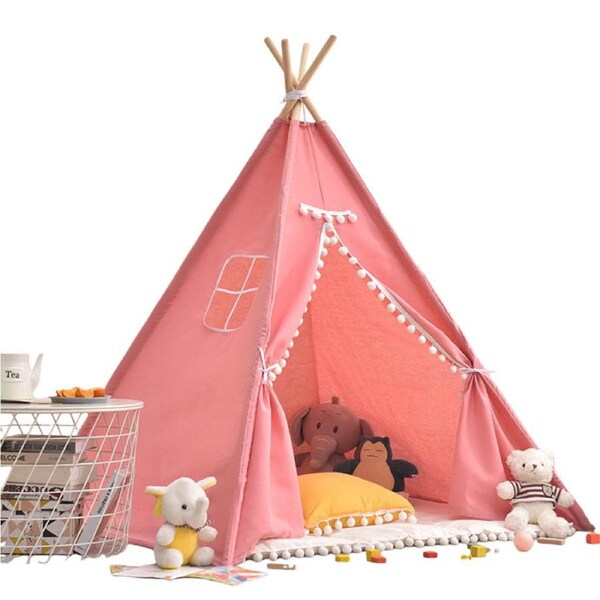 HOLALA Kids Teepee Tent Washable Playhouse-BallPink