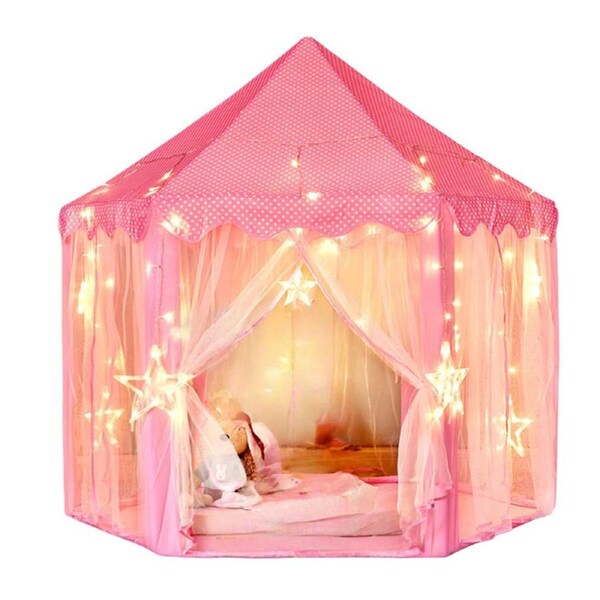HOLALA Hexagon Princess Castle Tent Large Playhouse with Lights