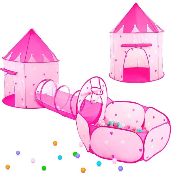 HOLALA 3Pcs Princess Play Tent for Girls Pop-Up Playhouse