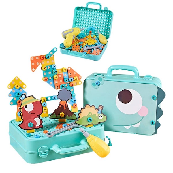 HOLALA Dinosaur Electric Drill Play Kit for Ages 4-6