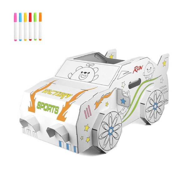 HOLALA Costume Playhouse for Kids Recycled Cardboard Pretend Play Toy-Car