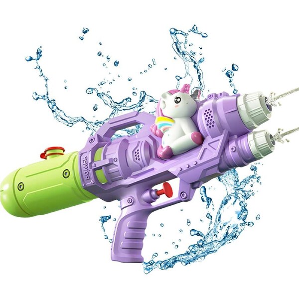 HOLALA Unicorn Dual Nozzle Water Gun for Kids 4-6 Ages-Purple